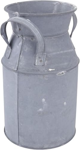 RDAHSUEHH Lechera de metal galvanizado vintage, jarrón decorativo con asa, para decoración del hogar, boda, mesa, centro de mesa (plateado)