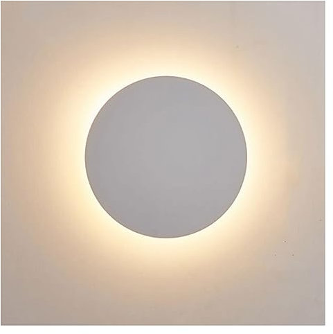 Korridorlampe Dekorative Wand Beleuchtung Ultradünne runde Scheibe Wandleuchte Moderne kreisförmige LED-Wandleuchte aus Metall Schlafzimmer Treppenhaus Wandleuchte for Wohnzimmer Puderzimmer(White-60c