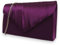 fi9® Borsa a mano da donna, in raso, per feste, balli, matrimoni, serate, pochette, Viola scuro, medium