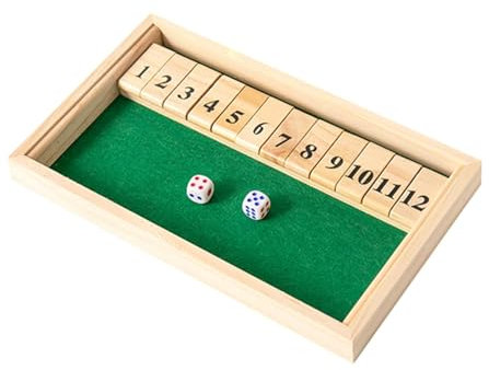 Toseky Shut The Box Game, Wooden Shut-the-box Game, Table Dice Game, Front Porch Classics Circa Shut-the-Box, Classic Family Game Travel Game Traditional Pub Games STEM Learning Toy
