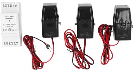 WiFi-Strommonitor, Intelligenter Energiezähler, 3-Phasen-4-Draht-Leistungsmesser, Spannung, Strom, KWh-Messgerät mit 3 200-A-Stromwandlern