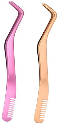 LeapSupWard Lash Tweezers, Precision Eyelash Applicator Tool, Curved Stainless Steel, Ideal for Individual and Cluster Lashes