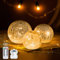 Sunshine smile 3er LED Kugelleuchte Set,LED Glaskugel Lichterketten,8 Modi Deko Lampe Batteriebetrieben,LED Kugel mit Timer,Weihnachtsdeko Beleuchtet mit Crackle Glas,LED Crackle Glas Lampe