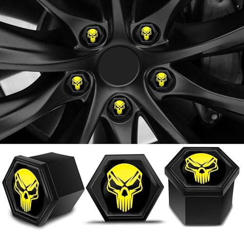 Biomar Labs 19mm Car Wheel Nut Covers 20 Pack with Removal Tool Black LC 15