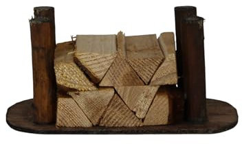 ZICOM Krippenzubehör Holzstapel 7,5x4x4cm Holz – Handgefertigter Miniatur-Holzstapel für Krippen
