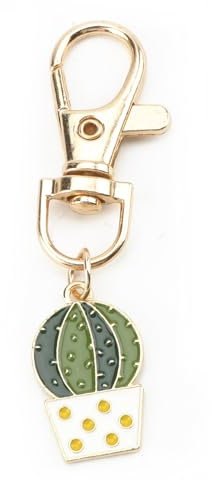 Adorable Stainless Steel Cactus Keychain, Cute Round Potted Plant Bag Charm for Women, Perfect Birthday, Keyring for Friends, Mums and Sisters, Unique Gifts for Her, Gifts for Women, Gifts for Her