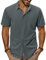 PJ PAUL JONES Men's Shirt Short Sleeve Casual Smart Summer Beach Shirt Lightweight Mens Shirts Black S