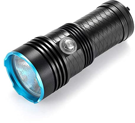 MQDLJSE Linterna de Buceo XHP70.2 LED Resistente al Agua 4x18650 subacuática 100 m Linterna táctica de Buceo para Exteriores - Mini Linterna de Buceo (luz Amarilla_C)