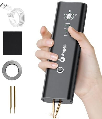 Soldador por puntos de batería, mini soldador portátil de mano, 11 engranajes ajustables, modos automático y manual, soldador de batería para batería 18650, soldadura de láminas de níquel, hierro