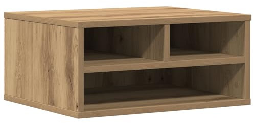 vidaXL Minimalistischer Druckerständer aus Eichenholz | Kompakt und fleckenresistent aus Holzwerkstoff für den Bürogebrauch mit viel Stauraum, glatter Textur, mittlerer Größe