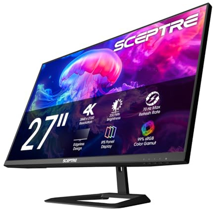 Sceptre Prime 4K IPS 27 3840 x 2160 UHD Monitor up to 70+Hz DisplayPort HDMI 100% sRGB Build-in Speakers, Machine Black 2026 (U275W-UPT Series)