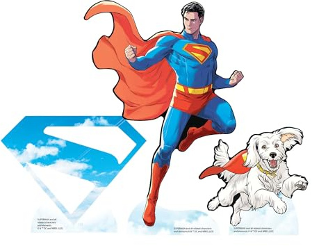 Star Cutouts SC4924 Superman and Logo Three Shelf Top Pack Cardboard Cut Out Height 30cm