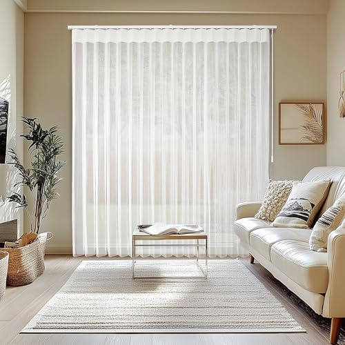 CHICOLOGY Elegant White Sheer Vertical Blinds for Home, Large Indoor Windows, Sliding Door, Patio (78 W x 84 H) Adjustable, Bed Room Divider, Light-Filtering, Blackout Shade Curtains, Easy Install