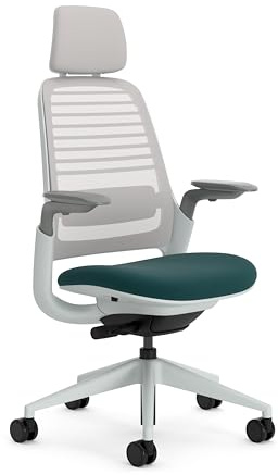 Steelcase Ergonomic office chair, Series 1, with Headrest, Dark Green
