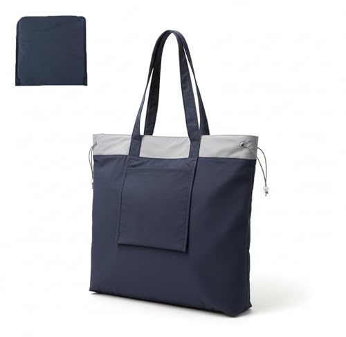 Cozary Faltbare Einkaufstasche aus Oxford-Stoff – Große, wasserabweisende Shopper mit verstärkten Tragehenkeln, Innentasche & Kordelzug für Einkauf, Reise und Outdoor