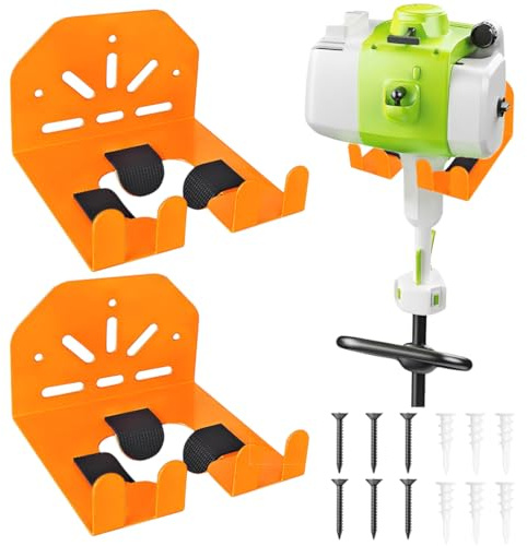 Cormunalis Wall Mounted Garage Storage Organizer - Power Tool Hanger Shed and Garage Wall Storage for Grass Strimmer, Hedge Trimmer, Garden Tools, Heavy Duty (2)