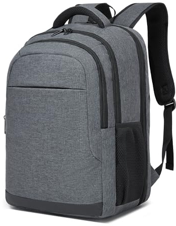 Shavont Zaino Porta PC da 15,6 Pollici da Uomo e Donna, Zaino da Lavoro Leggero con Scomparto PC ad Apertura Completa e Tasca Antifurto per Viaggio, Ufficio e Università (Grigio) | Zaino per computer leggero per lavoro e università, scomparto imbottito, apertura a 180° e tasca antifurto