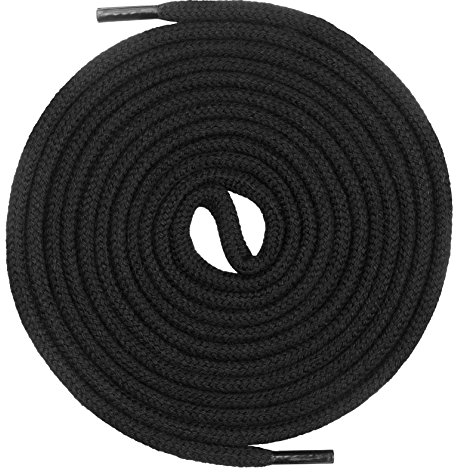 Mount Swiss runde Premium-Schnürsenkel aus 100% Baumwolle - sehr reißfest Farbe Schwarz Länge 80cm