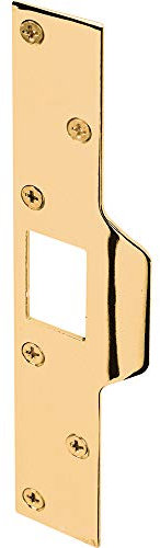 Prime Line MP9426 máxima seguridad Latch huelga, 1 – 1/4 x 7 – 7/8 en, acero, chapado en Latón, pack de 1