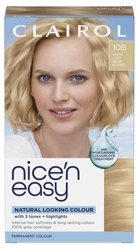 Clairol Nice'n Easy Crème, Natural Looking Oil Infused Permanent Hair Dye, 10B Extra Light Beige Blonde
