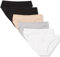 Amazon Essentials Bas de bikini en coton (grandes tailles disponibles) Femme, Lot de 10, Blanc/Gris Chiné/Noir/Rose Clair, 38