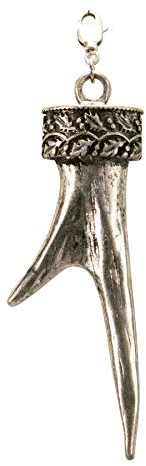 Alpenflüstern Trachten-Anhänger Metall-Horn für Charivari oder Trachtenkette (antik-silber-farben) AAH174