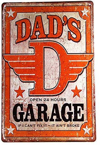 yunuo - Decoración para el hogar vintage para el garaje de papá, letrero de metal para decoración de pared, regalos divertidos y humanos