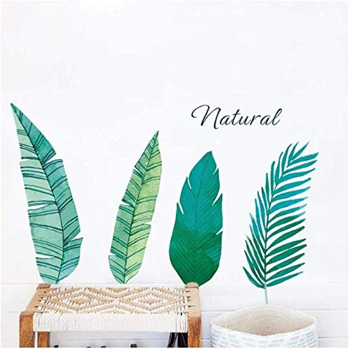 Wall Stickers Palm Leaves for Living Room Bedroom Home Decoration Accessories Green Leaf Ferns Decor Murals PVC Wall Art Decals 68X52Cm