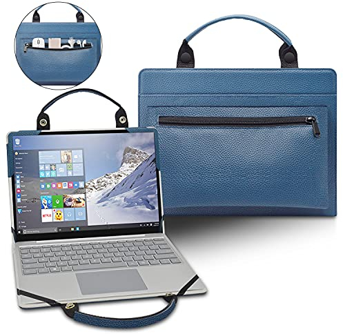 LiuShan 2 in 1 PU Leder hülle + Laptoptasche Case für 13.3 Samsung Galaxy Book S/Samsung Galaxy Book Ion 13 NP930XCJ/Galaxy Book Flex α 13 NP730QCJ[Nicht fit Galaxy Book Flex 13 NP930QCG,Blau