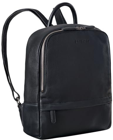 STILORD 'Peyton' Mochilas para Trabajo Cuero Vintage Mochila Urbana para Hombre Mujer Bolso Portatil 13,3 Pulgadas Bolso Universidad Estudiante Piel Vintage, Color:Negro