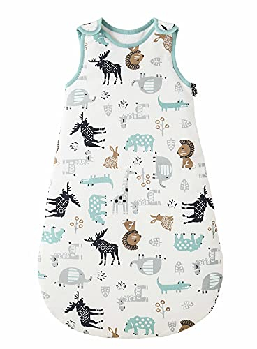 Sacco a pelo invernale per bambini, sacco a pelo da 2,5 tog, in 100% cotone, varie misure, dalla nascita all'età di 18 mesi, per tutto l'anno