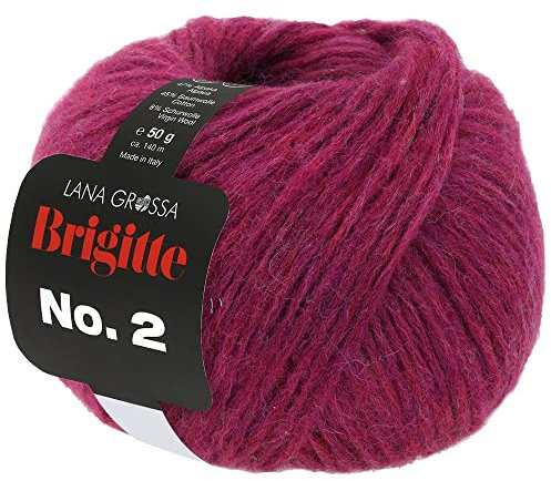 LANA GROSSA Brigitte Nr.2 | Edle Netzgarnstruktur aus Alpaka und Baumwolle | Handstrickgarn aus 47% Alpaka, 45% Baumwolle & 8% Schurwolle | 50g Wolle zum Stricken & Häkeln | 140m Garn FB 38