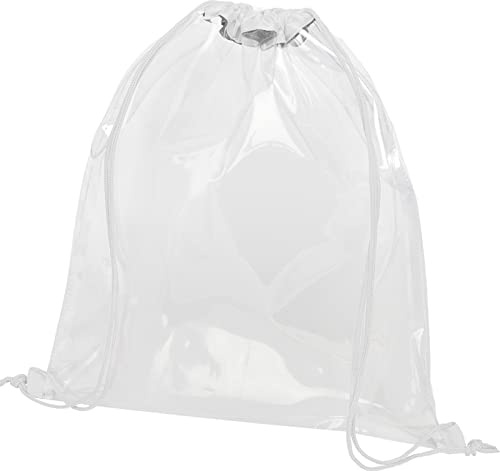 sin4sey Rucksack Sportbeutel transparent mit Kordel Tasche Gymsac (Weiß)
