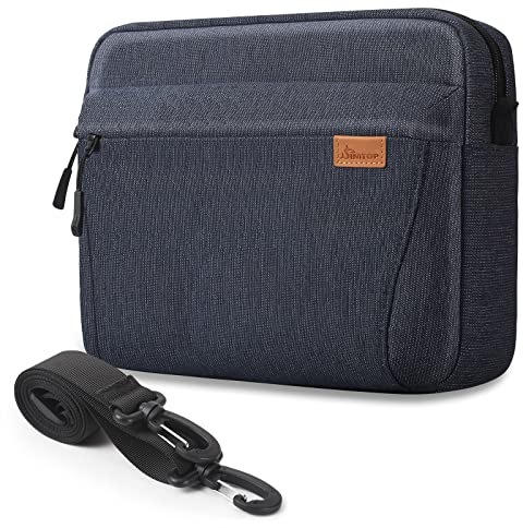 SIMTOP Bolsa para Tableta de 11 Pulgadas, Bandolera para tabletas para el Trabajo Diario, Bandolera Impermeable con múltiples Bolsillos para Hombres Hecha de poliéster (Azul)