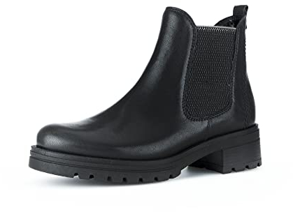 Gabor Damen Chelsea Boots, Frauen Stiefeletten,Wechselfußbett,Moderate Mehrweite (G),halbstiefel,Kurzstiefel,schwarz (Micro),38 EU / 5 UK