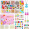 Souarts Charms Schmetterling Bär Anhänger Set für Ohrringe Armband Halskette Schlüsselanhänger, Schmuck Selber Machen Set mit Aufbewahrungsbox (Bunt 99er)