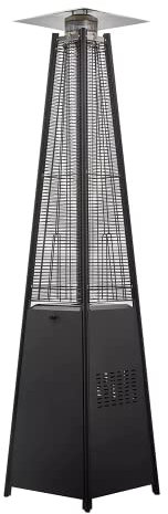 FAVEX - Parasol Chauffant gaz Flamme Noir - Extérieur - Prêt à l'emploi livré avec Tuyau et détendeur - 13 KW - 12m² - 51,5 x 57,5 x 228 cm
