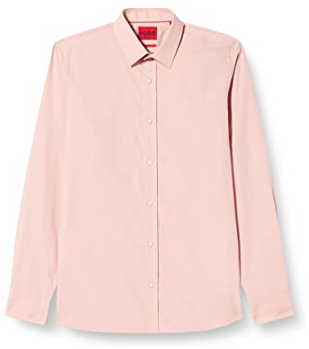 HUGO Men's Elisha02 Shirt, Light/Pastel Pink687, 41