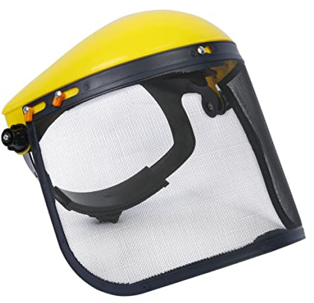 Mesh Safety Visor Full Face Shield Protection Helmet Browguard for Forestry Lawn Mower,Yellow