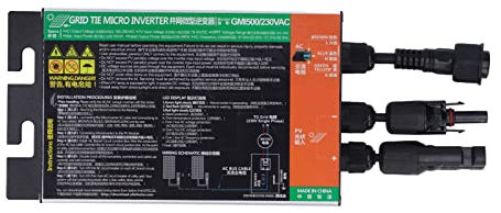 Walfront Micro-Onduleur à Onde SinusoïDale Pure MPPT, 500W, éNergie Alternative, AC230V, Micro-Onduleur Solaire (500W)