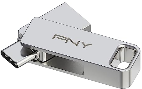 PNY 64GB Duo Link USB 3.2 Type-C Dual Flash Drive pour Les appareils Android et Les Ordinateurs - Stockage Mobile Externe pour Les Photos, vidéos et Autres - 200MB/s