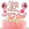 Tortendeko 40. Geburtstag Rosegold Happy Birthday Glitter Cake Topper für Jungen & Mädchen