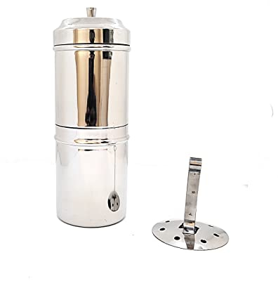KERAM Madras Plain Kaffeefilter, 295 ml, perfekt für 3–4 Tassen im indischen Stil, permanente Tropfmacher aus Stahl, Ersatz für Übergieß-/Vietnam-/Phin-Filter