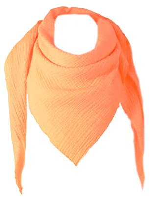 FASHION YOU WANT XXL Tuch 23 Farben Farbwahl Halstuch Musselintuch Musselin Damen Damenhalstuch Dreieckstuch Schal Herren Männer Frauen Herrenhalstuch Dreieckig leicht (einlagig)) (neon orange)