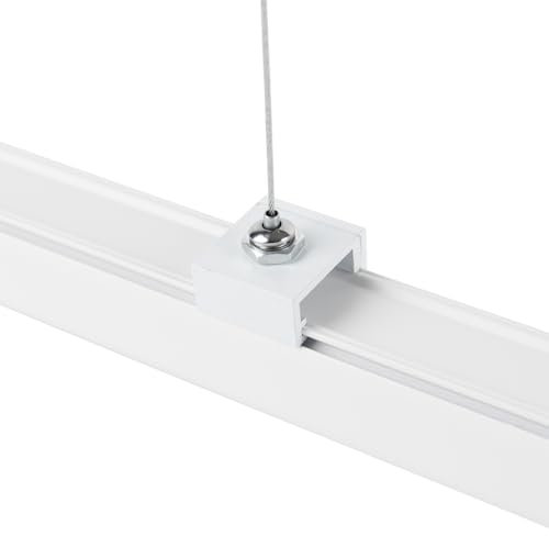 QAZQA - Modern Hängebeschlag für 3-phasiges Schienensystem Komplettset I Spotlight I Deckenspot I Deckenstrahler I Strahler weiß - 3-phasig I Wohnzimmer I Schlafzimmer - Stahl Länglich - LED geeignet
