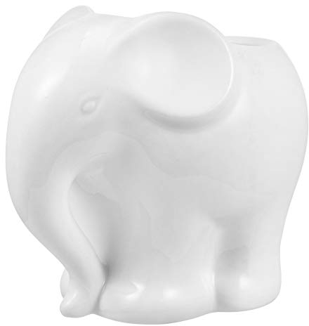 Yardwe White Cute Plant Pot Ceramic Elephant Garden Elephant Flower Pot Creative Succulent Planter Pot Mini Ceramic Plants Container for Home Office Garden White