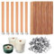 ZMNVHJ 50 Stück Holzdochte für Kerzen Kerzendochte für Kerzen Kerzendocht Holz Holzdocht Kerze mit 50 Metallfüßen 13 x 130mm Für die handwerkliche Kerzenherstellung Umweltfreundliche Rauchfreie