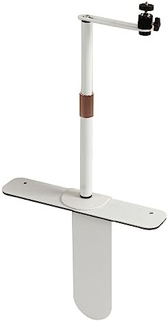 Projector Stand Bedside Sofa Stand, 360 Degree Free Rotatable Bedside Sofa Desk Wall Projector Stand, Metal Structure, Plug In Stable Base for Home Office (White)