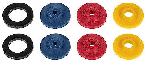 tecuro 8-teiliges Wasser-Spar-Set für Brauseschlauch/Duschkopf - Wasserdurchflussbegrenzer Blau 5 Liter, Rot 7 Liter, Gelb 11 Liter