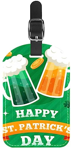 Lot de 1 mug en cuir avec étiquettes pour valises de voyage